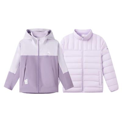 安踏儿童冬防风防水冲锋衣两件套