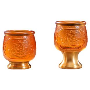 琉璃供酒杯供水杯供台家用供佛拜神供财神供仙供地主关公茶杯贡杯