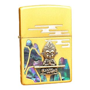 打火机zippo正版黄铜镀金贝壳贴章意中人一生所爱男士情人节礼物