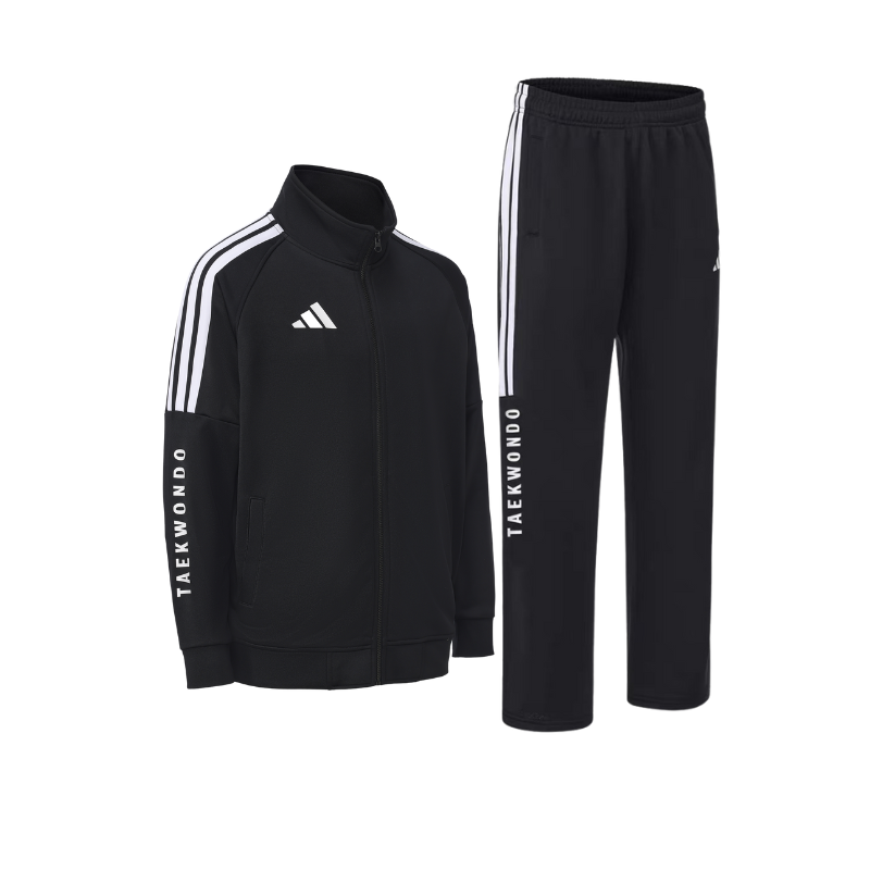 adidas阿迪达斯男女款套装春季新款训练情侣保暖休闲外套长裤套装