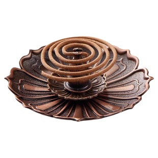 福禄莲花香插线香盘香托底座香座仿古铜香托檀香炉家用室内香薰炉