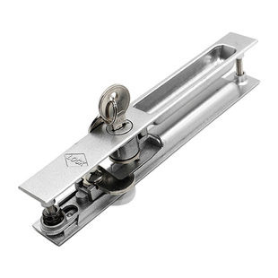 90铝合金门窗钩锁老式移门锁阳台推拉门锁扣搭扣带钥匙款双面门锁