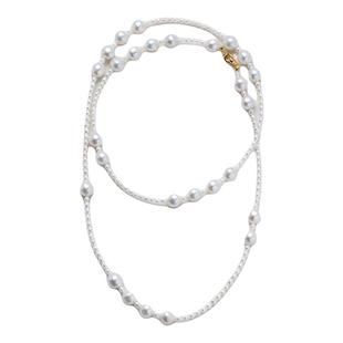 半觉白玉精灵淡水珍珠项链秋冬百搭毛衣链小香气质绝美纯银配件