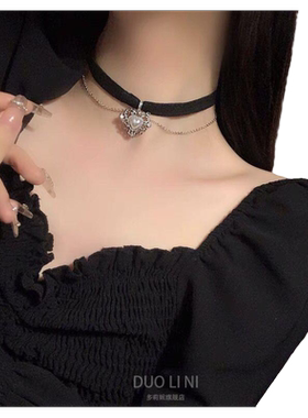 黑色项圈多莉妮轻奢小众珍珠