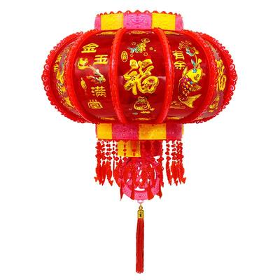 2026新双灯盘七彩LED走马灯笼电动旋转喜庆红灯笼大门口阳台一对