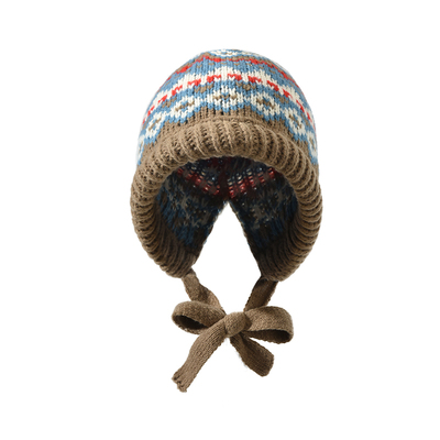 费尔岛针织毛线帽女士大头围