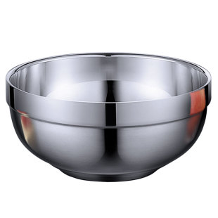 304不锈钢碗家用食品级双层汤碗防摔防烫铁碗学生食堂饭碗泡面碗