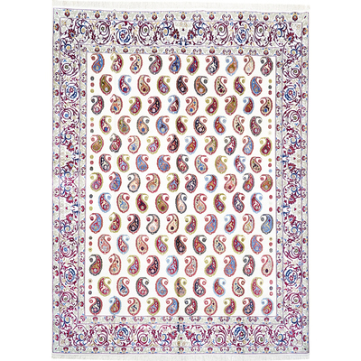 天匠美式复古真丝地毯起居室出手工打结无胶奢华地毯270x370cm