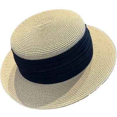 藤井树同款绑带防晒平顶草帽女