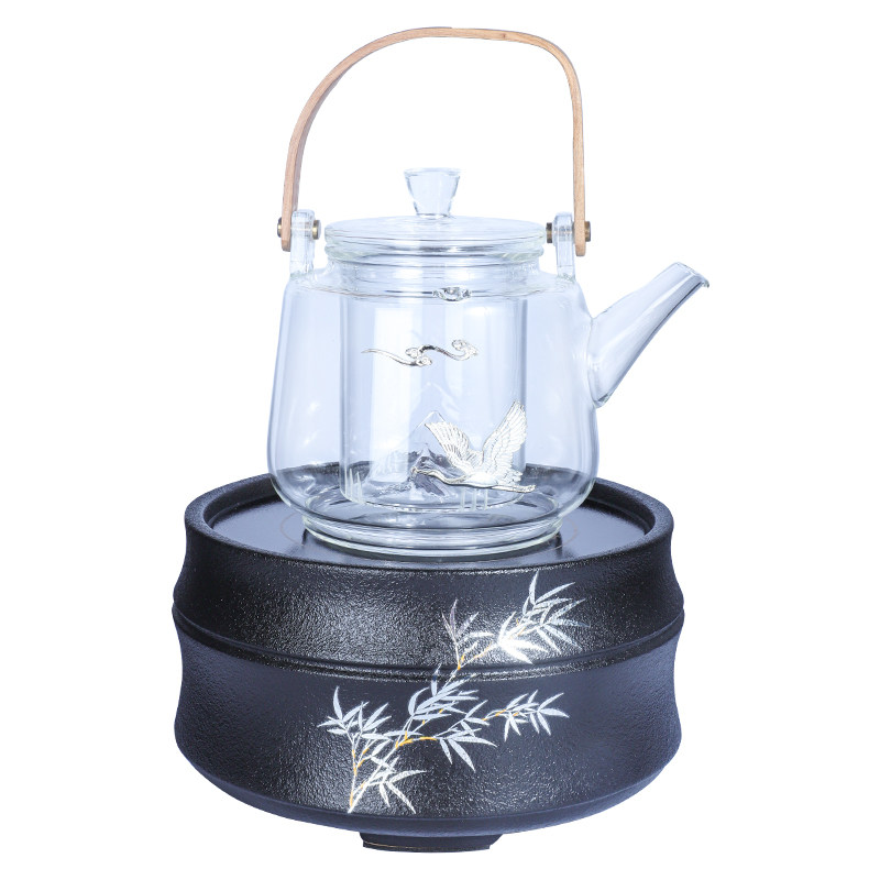 莺歌烧日式电陶炉煮茶炉煮茶器玻璃全自动煮茶壶茶具套装静音家用