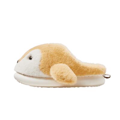 朴西小企鹅棉拖鞋女童男童冬季加厚保暖家用软底可爱毛绒拖鞋儿童