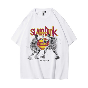 灌篮高手联名T恤男动漫周边樱木花道流川枫夏季学生宽松纯棉短袖