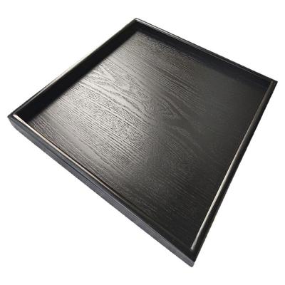 正方形木质托盘 黑色酒店托盘实木茶盘木盘子40*40cm茶杯水杯托盘