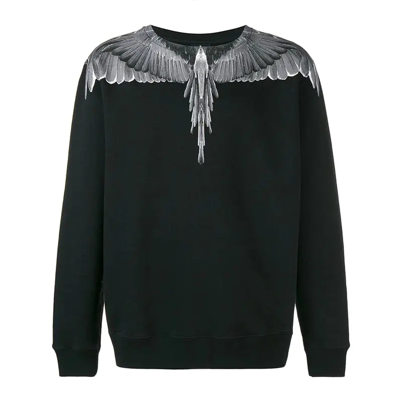 正品现货 Marcelo Burlon MB 翅膀卫衣套头圆领羽毛男装加绒长袖