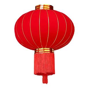 大红植绒灯笼阳台大门一对挂饰2026新年装饰户外防水宫灯元旦春节