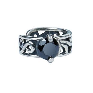 YUKI复古925纯银耳廓银耳夹潮男女无耳洞耳饰品唐草闪钻U形耳骨夹