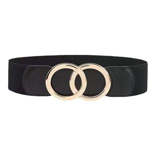 黑色羽绒服专用腰带女加长棉服腰封松紧弹力皮带收腰外搭配饰大码