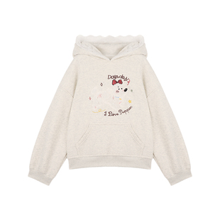 Amybaby女童套装冬季2025新款洋气刺绣连帽卫衣红色格子百褶裙