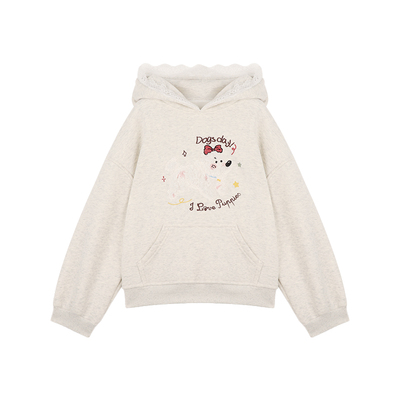 Amybaby女童小狗蕾丝刺绣套装