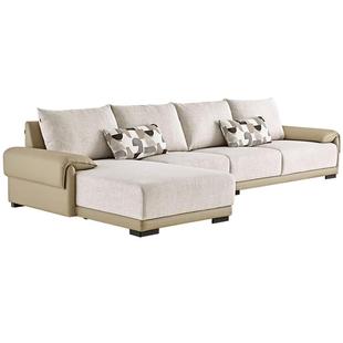 全友家居现代简约布艺沙发客厅大户型贵妃位转角沙发靠包可拆洗