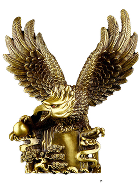 纯铜大鹏展翅风水旺事业老鹰摆件