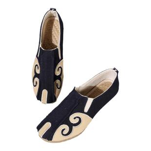 夏季亚麻祥云男款帆布鞋牛筋软底舒适一脚蹬休闲鞋禅修居士男单鞋