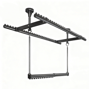 晾衣杆阳台固定式悬挂墙上晾衣架吊杆铝合金家用防风晾晒被子神器