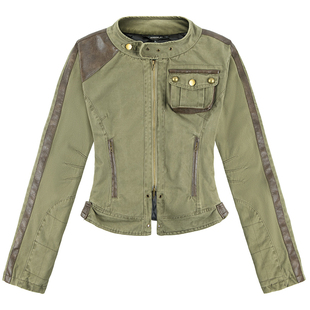 OV原创美式复古风军绿色飞行棉服女冬季短款显瘦保暖工装棉衣外套