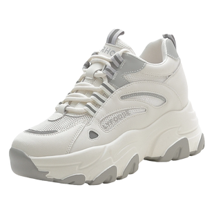 内增高老爹鞋子女2025秋冬新款真皮厚底松糕爆款百搭休闲运动鞋潮