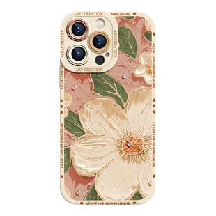 适用iPhone14Pro手机壳15新款17苹果12promax油画13高级感x小众8plus花朵11硅胶xr防摔16网红11全包13pro女款