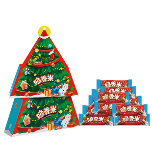 脆香米圣诞限定巧克力礼盒15条装牛奶夹心休闲儿童零食礼物送礼