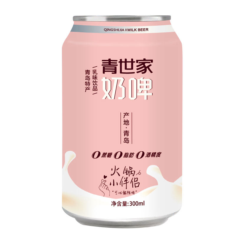 青世家奶啤300ml罐装乳酸菌饮料