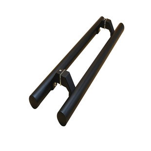 不锈钢木移推拉有框玻璃门拉手 亚黑色圆管斜脚KTV包厢大门把手