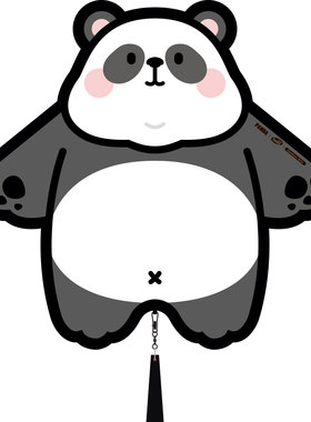 2026新款网红卡通圆滚滚熊猫风筝微风易飞儿童手持大人专用高档