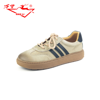 万里休闲鞋平底圆头单鞋