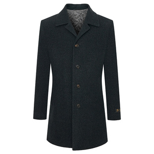 报喜鸟秋冬季新款男士商务休闲山羊绒毛呢大衣舒适百搭上衣外套男