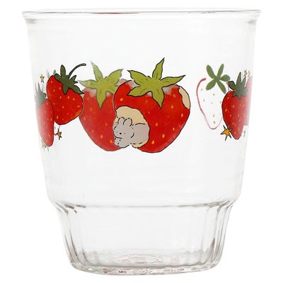 原创插画风耐高温玻璃杯