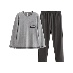 芬腾睡衣男春秋季新款纯棉长袖套装男款宽松休闲大码可外穿家居服