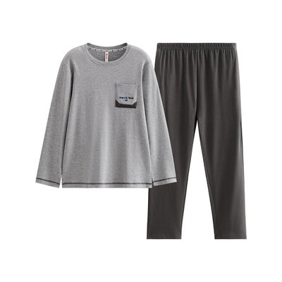 芬腾男士睡衣春秋季纯棉长袖套装