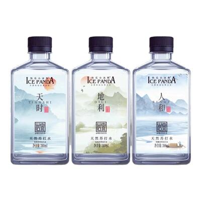 天然苏打水380ml整箱0糖0卡0防腐弱碱天时地利人和饮用水非矿泉