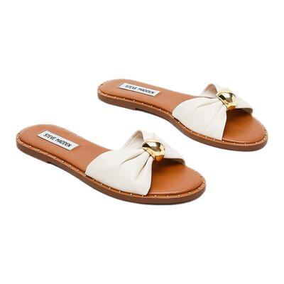 金珠系列平底拖鞋扭结凉鞋