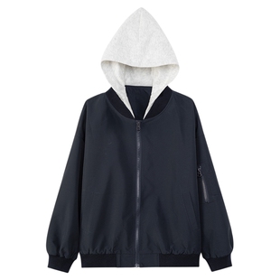 左西童装男童外套2026春季新款儿童假两件连帽夹克春装中大童上衣