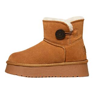 松糕厚底雪地靴女2025年新款冬防水防滑内增高棉鞋保暖加绒面包鞋