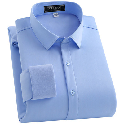 雅戈尔冬季男士加绒加厚免烫衬衫