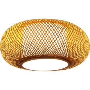 竹灯中式吊灯竹编田园餐厅灯日式榻榻米茶室客厅书房灯笼复古灯具