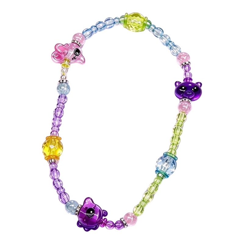 女孩玩具串珠变形动物手链仿真水晶项链珠宝石公主儿童益智手工