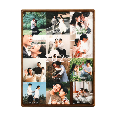 实木照片墙定制摆台挂墙高级感