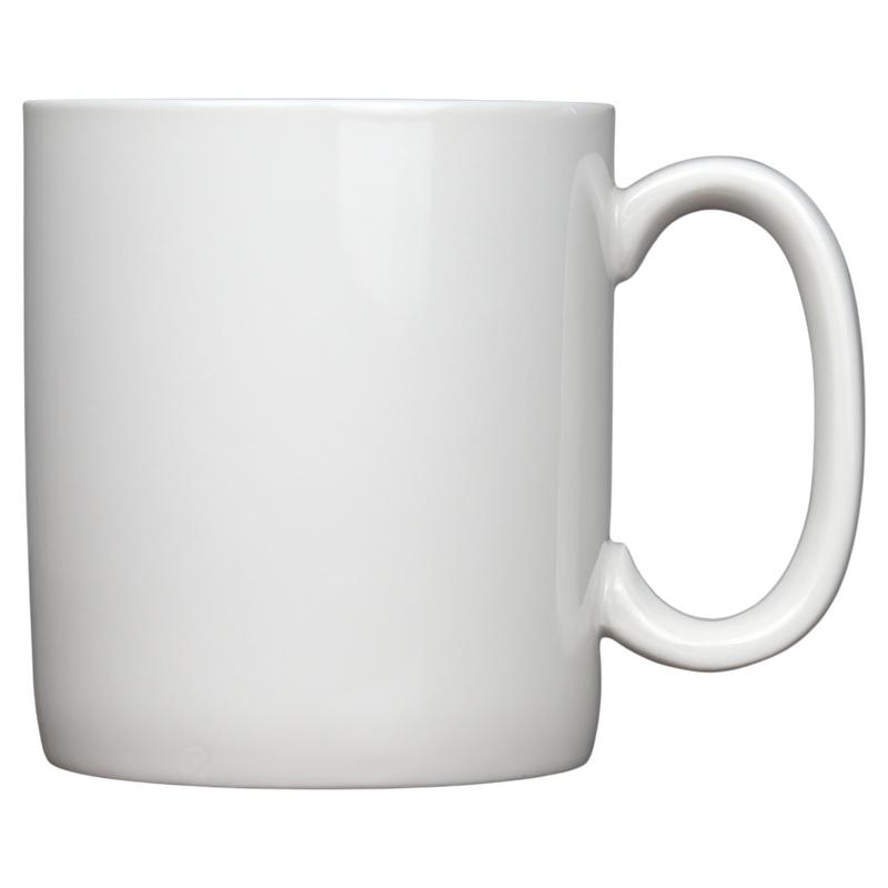 纯白色陶瓷马克杯大容量喝水杯