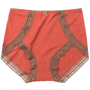 大码内裤女胖mm200斤高腰纯棉抗菌蕾丝收腹提臀透气三角收小肚子