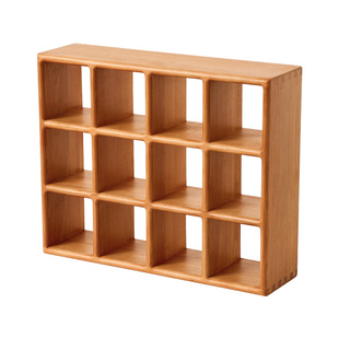 樱桃木双层杯子置物架挂墙上桌面收纳格子架全实木多宝阁咖啡杯架